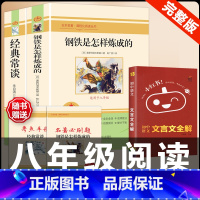 [配套人教版3册]钢铁+经典常谈+文言文全解 [正版]经典常谈朱自清和钢铁是怎样炼成的必读原着八年级下册课外书初中阅读名