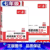 国一 语文阅读训练五合一+真题 初中通用 [正版]2024版初中语文现代文阅读理解训练五合一国一八年级九年级中考文言文古