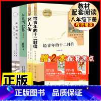 [人教版 4册]名人传+给青年的十二封信(含苏菲+平凡的世界) [正版]八年级阅读名著钢铁是怎样炼成的和经典常谈昆虫记红