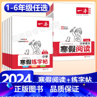 [90%家长选择]寒假阅读+练字帖+口算RJ 小学四年级 [正版]2024版一本小学语文寒假阅读+练字帖寒假作业衔接一年