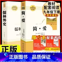 [人教版 必读2册]九下简爱+儒林外史 [正版]九年级下册必读名著我是猫契诃夫短篇小说选格列佛游记围城原着全译本注释人民