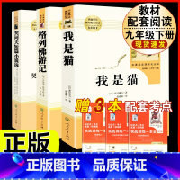 [人教版 3册]我是猫+格列佛游记+契诃夫短篇小说选 [正版]人教版全套5册 九年级必读名著艾青诗选和水浒传原著完整简爱