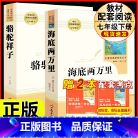 [人教版 必读2册]七年级下 海底两万里+骆驼祥子 [正版]朝花夕拾 鲁迅原著书籍人教版无删减赠考点 世界名著七年级上册