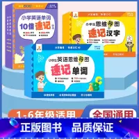 [英语+英语+语文]速记单词+单词手卡+速记汉字 小学通用 [正版]贝丁兔小学生思维导图英语速记单词手卡小学英语单词速记