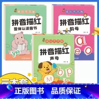 [3本套]语文-拼音描红(整体认读/声母/韵母) [正版]找不同专注力训练注意力儿童全脑逻辑思维游戏训练幼儿园书籍3-6