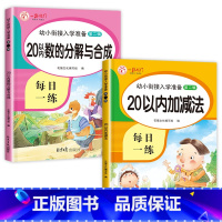 20以内加减法+20以内分解组成 [正版]20以内的加减法天天练 幼儿园二十以内数学口算题卡 进退位不进位位加减混合练习