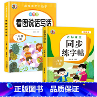 [2本]同步练字帖+看图写话 二年级上 [正版]老师二年级上册语文练字帖人教版 小学2年级同步字帖练字生字每日一练