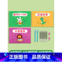 水果蔬菜+数字0-100+拼音 [正版]儿童幼儿园绘画本凹槽控笔训练字帖画画本初学者启蒙练习3到8岁儿童学画画练字帖图画
