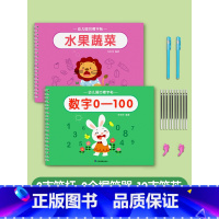 水果蔬菜+数字0-100 [正版]儿童幼儿园绘画本凹槽控笔训练字帖画画本初学者启蒙练习3到8岁儿童学画画练字帖图画本入门