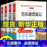 [全4本]快乐读书吧 六年级必读书籍 [正版]全套4册 鲁滨逊漂流记原着完整版六年级下册必读书目快乐读书吧课外书爱丽丝漫