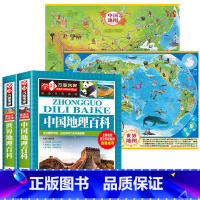 中国地理百科+世界地理百科+大尺寸地图二张 [正版]写给儿童的中国地理百科+世界儿童地理全书 地理书绘本dk百科全书初中