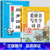[2本]看拼音写词语+生字组词 二年级上 [正版]看拼音写词语一年级二年级三四五六年级上册语文人教版小学生注音生字拼音拼