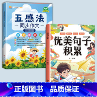 五感法同步作文+优美句子积累(2本) 小学二年级 [正版]斗半匠五感法写作文三到六年级同步作文全套小学语文一年级二年级看