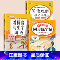 同步练字帖+看拼音写词语+阅读理解 五年级下 [正版]五年级下册语文同步练字帖人教版写好中国字小学每日一练小学生英语衡水