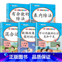 全套5本 小学二年级 [正版]二年级数学下册专项训练全套表内除法万以内数的认识克与千克同步配套练习题人教版小学学期有余数