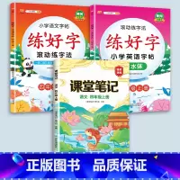 4上字帖+课堂笔记 [正版]二年级上册练字帖小学生一年级三四五六年级练好字语文同步练字本衡水体英语滚动练字法人教版每日一