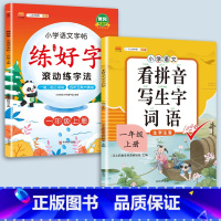1上字帖语文 +看拼音 [正版]二年级上册练字帖小学生一年级三四五六年级练好字语文同步练字本衡水体英语滚动练字法人教版每
