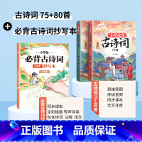 必背古诗词75+80首+同步抄写本 3年级 [正版]小学生必背古诗词练字帖抄写本一年级二年级三四五六年级上册人教版同步字