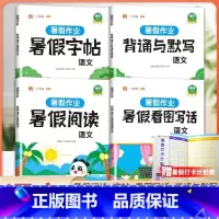 [全4本]语文暑假作业-阅读+字帖+同步作文+默写 小学二年级 [正版]暑假作业二年级下册暑假衔接专项训练小学一升二升三