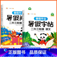 [2册]2升3 字帖+阅读 小学二年级 [正版]二年级下册暑假作业暑期衔接二升三练字帖人教版语文同步练习册2升3小学生生