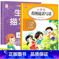 [下册丨全2册]生字描红+看图写话 小学二年级 [正版]二年级下册生字描红本语文同步字帖练字帖人教版小学生2下写字课课练
