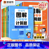[突破-2本]应用题+计算题 小学五年级 [正版]猿辅导图解小学数学应用题计算题 一二三四五六年级上册下册数学逻辑思维思