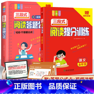 [六年级课外提升]提分训练+三段式阅读公式法 初中通用 [正版]初中语文阅读理解答题模板小学三段式公式法七八九年级中考高