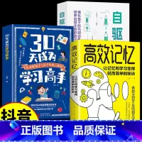 [3册]学习高手+自驱成长+高效记忆 [正版]抖音同款30天成为学习高手书籍 给孩子的第一本学习方法书自驱型成长学霸高效