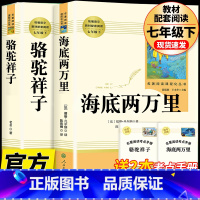 [人教版 2册]海底两万里+骆驼祥子 送考点 [正版]完整版海底两万里和骆驼祥子原著老舍七年级下册名著导读初中生课外书阅