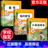 童年+爱的教育+雨来[六年级上3册 [正版]全套4册 鲁滨逊漂流记六年级下册的课外书阅读原著完整版汤姆索亚历险记爱丽丝漫