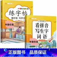 练字帖+看拼音写词语 一年级上 [正版]一年级下册字帖练字同步人教版语文练字帖小学生1年级拼音笔画笔顺偏旁部首临摹描红田