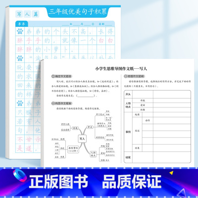 ⭐[三年级]优美句子字帖+思维导图作文 [正版]斗半匠优美句子积累字帖小学生练字帖每日一练正楷一年级二年级三四五六年级儿