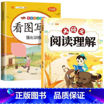 [2本]阅读理解+看图写话 二年级下 [正版]大语文阅读理解专项训练书人教版阅读理解强化训练题每日一练一二年级三年级四五