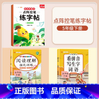 [五年级下册]练字帖+阅读理解+看拼音写词语 [正版]点阵控笔训练练字帖入门二年级下册同步练字帖小学生一年级练字帖每日一