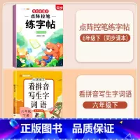[六年级下册]练字帖+看拼音写词语 [正版]点阵控笔训练练字帖入门二年级下册同步练字帖小学生一年级练字帖每日一练写好中国
