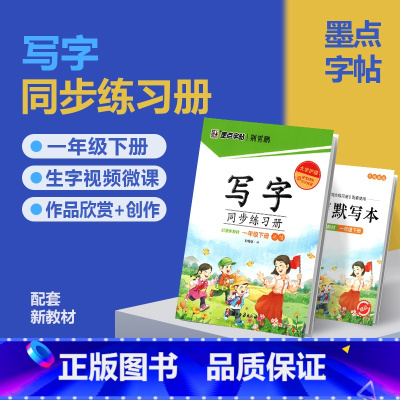 一年级下册(赠听写默写本) [正版]2024版字帖写字同步练习册一年级二年级三年级四年级五六七八九年级人教版上册下册笔顺
