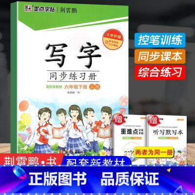 六年级下[附赠听写默写本] 小学通用 [正版]2024春墨点字帖荆霄鹏字帖一年级二年级三四五六七八九年级写字同步练习簿上