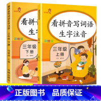 3上下-看拼音写词语 共2本 小学通用 [正版]乐学熊小学生看拼音写词语生字注音一二三四五六年级上下册语文专项训练彩绘版