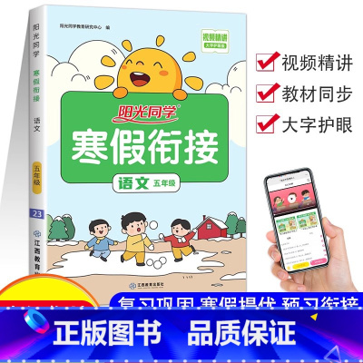语文 人教版 小学五年级 [正版]新版 阳光同学寒假衔接五年级上册下册语数英全套人教版数学北师小学5年级寒假作业同步练习