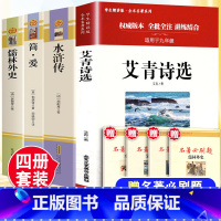 [完整版-必读4册]水浒传+艾青诗选+简爱+儒林外史 赠考点 [正版]艾青诗选水浒传人教版九年级上册必读名著原著完整版人