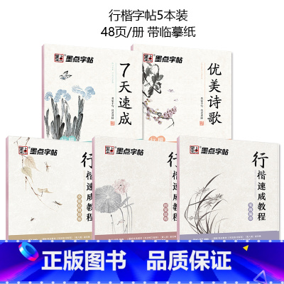 行楷速成基础教程5本临摹套装 [正版]字帖练字大学生文艺古风荆霄鹏通用规范汉字3500字行楷字帖行楷女女生字体漂亮初学者