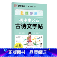 初中生必背古诗文字帖 [正版]初中生必背古诗词字帖思维导图版临摹荆霄鹏楷书初中生练字帖同步语文人教版上下册七八年级古诗文