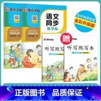 [语文描红套装]5年级上册+下册(送听写默写本) 小学五年级 [正版]五年级练字帖小学生每日一练写字帖2023年荆霄鹏楷