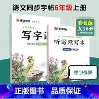 [语文临摹]6年级上册(送听写默写本) 小学六年级 [正版]六年级上册语文字帖练字小学生硬笔书法字帖一课一练墨点字帖新版