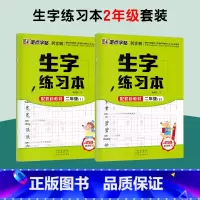 [2册装]二年级上下册 [正版]一年级字帖练字字帖小学生语文二年级三年级人教版上册下册同步生字练习本每日一练硬笔书法描红