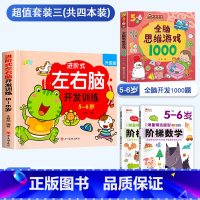 [5-6岁]左右脑+阶梯数学+全脑游戏 [正版]儿童左右脑开发逻辑思维训练书 2–3一4-5-6两三四岁宝宝儿童益智书籍