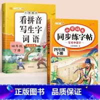 [四年级下]练字帖+看拼音写词语 [正版]小学语文同步练字帖一年级二年级下册三四五六年级人教版字帖每日一练硬笔钢笔字贴小