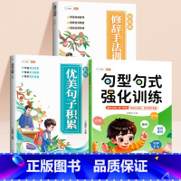 [素材积累 3本]句型句式+优美句子+修辞手法 小学六年级 [正版]句型句式强化训练小学生语文修改病句标点符号仿写扩写句