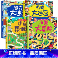 3-6岁儿童迷宫书大全4册 [正版]儿童迷宫书3-4-5-6-7-8一10-12岁幼儿园到小学生分级迷宫专注力训练书益智