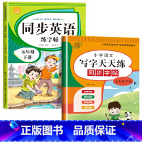 英语字帖+语文字帖(下册) 小学五年级 [正版]2023新 五年级上册英语字帖人教版pep手写体上下册同步练字帖小学生衡